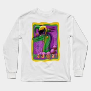 Mardi Gras Dinosaur Long Sleeve T-Shirt